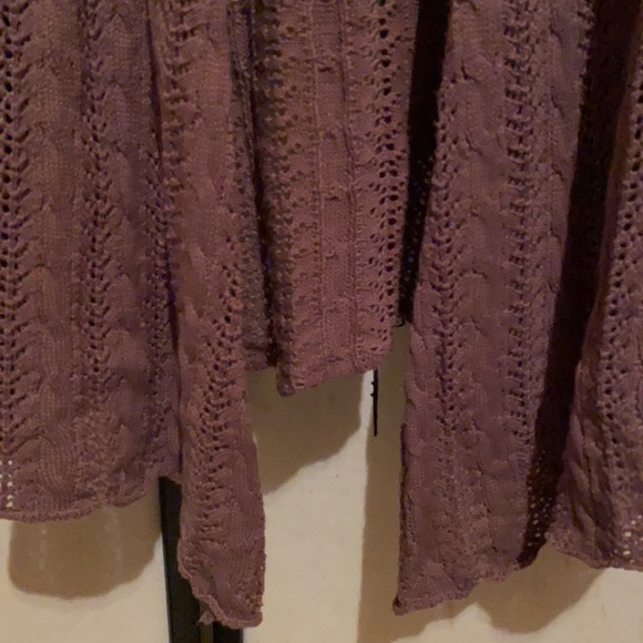 Tracy M Women’s Ruffled Roses Open Front Cardigan Sweater Chocolate Brown - Picture 12 of 16